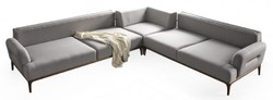 Casa Padrino luxury corner sofa with adjustable backrests gray / brown 325 x 295 x H. 97 cm - Living room sofa with sleeping function - Living room furniture - Luxury furniture