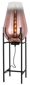 Luxus Stehleuchte mit Glas Lampenschirm Kupfer Schwarz