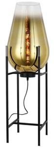 Luxus Stehleuchte mit Glas Lampenschirm Gold Schwarz