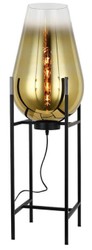 Casa Padrino luxury floor lamp gold / black 30 x 30 x H. 97 cm - Metal floor lamp with glass lampshade - Luxury floor lamps - Luxury lamps - Luxury interior