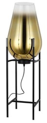 Casa Padrino luxury floor lamp gold / black 30 x 30 x H. 97 cm - Metal floor lamp with glass lampshade - Luxury floor lamps - Luxury lamps - Luxury interior