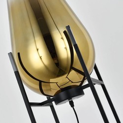 Casa Padrino luxury floor lamp gold / black 30 x 30 x H. 97 cm - Metal floor lamp with glass lampshade - Luxury floor lamps - Luxury lamps - Luxury interior