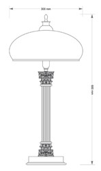 Casa Padrino luxury baroque table lamp brass with patina / green Ø 30 x H. 60 cm - Round brass desk lamp with glass lampshade - Baroque lights
