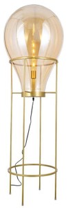 Luxus Stehleuchte mit Glas Lampenschirm Bernstein Gold