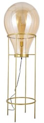 Luxus Stehleuchte mit Glas Lampenschirm Bernstein Gold