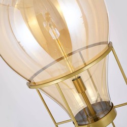 Luxus Stehleuchte mit Glas Lampenschirm Bernstein Gold