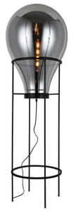 Luxus Stehleuchte mit Glas Lampenschirm Grau Schwarz