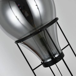 Luxus Stehleuchte mit Glas Lampenschirm Grau Schwarz