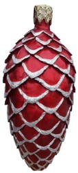 Casa Padrino luxury XXL decoration Christmas tree ball pine cones bordeaux red / silver / gold H. 99 cm - XXL Christmas deco - Luxury XXL Christmas decoration