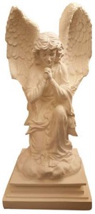 Casa Padrino escultura decorativa Art Nouveau XXL ángel beige A. 80 cm - Figura decorativa de jardín XXL - Accesorios decorativos de jardín XXL - Decoración de Jardín Barroco y Art Nouveau