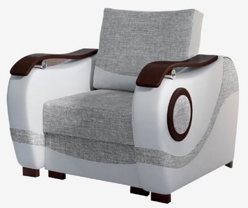 Casa Padrino luxury armchair gray / light gray / dark brown / silver 88 x 97 x H. 90 cm - Living room armchair - Living room furniture - Luxury furniture - Luxury living room furnishings