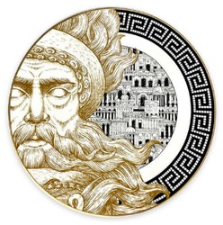 Luxus Porzellan Teller Gott Weiß Schwarz Gold