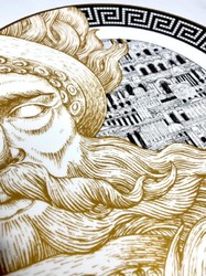 Luxus Porzellan Teller Gott Weiß Schwarz Gold