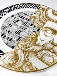 Luxus Porzellan Teller Gott Weiß Schwarz Gold
