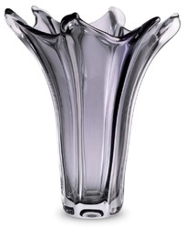Luxus Deko Glas Vase Blumenvase Grau