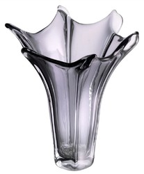 Luxus Deko Glas Vase Blumenvase Grau