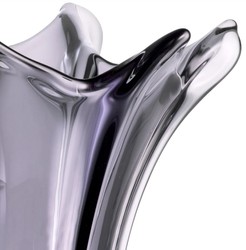 Luxus Deko Glas Vase Blumenvase Grau