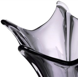 Luxus Deko Glas Vase Blumenvase Grau