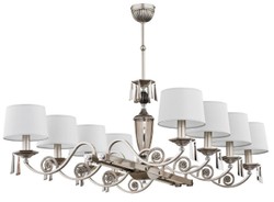 Casa Padrino lustre baroque de luxe argent / blanc 96 x 87 x H. 75 cm - Magnifique lustre de salon de style baroque avec abat jour - Noble & magnifique
