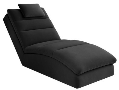 Casa Padrino chaise longue di lusso con cuscino poggiatesta nero 85 x 170 x A. 92 cm - Reclinabile per soggiorno - Recamier - Mobili per soggiorno - Mobili di lusso
