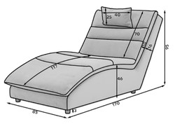 Casa Padrino luxury chaise longue with head cushion black 85 x 170 x H. 92 cm  - Living room recliner - recamier - Living room furniture - Luxury furniture