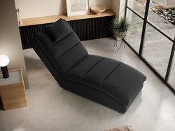 Casa Padrino luxury chaise longue with head cushion black 85 x 170 x H. 92 cm  - Living room recliner - recamier - Living room furniture - Luxury furniture