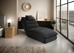 Casa Padrino luxury chaise longue with head cushion black 85 x 170 x H. 92 cm  - Living room recliner - recamier - Living room furniture - Luxury furniture