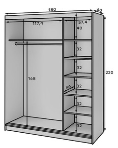 Casa Padrino Luxus Schlafzimmerschrank Schwarz / Braun 180 x 60 x H. 220 cm - Verspiegelter Kleiderschrank mit 3 Schiebetüren - Schlafzimmer Möbel - Hotel Möbel - Luxus Möbel