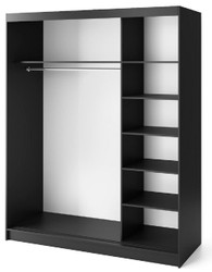 Casa Padrino armadio per camera da letto di lusso nero / marrone 180 x 60 x A. 220 cm - Armadio a specchio con 3 ante scorrevoli - Mobili camera da letto - Mobili hotel - Mobili di lusso