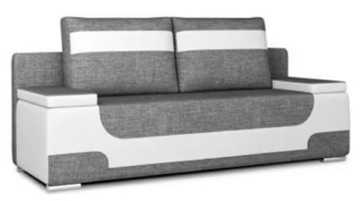 Casa Padrino sofá cama de lujo gris / blanco / plata 200 x 92 x A. 90 cm - Sofá de salón con función de dormir - Muebles de salón - Muebles de lujo - Interior de lujo