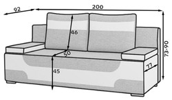 Casa Padrino sofá cama de lujo gris / blanco / plata 200 x 92 x A. 90 cm - Sofá de salón con función de dormir - Muebles de salón - Muebles de lujo - Interior de lujo