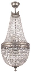 Casa Padrino araña de luces de cristal barroco de lujo plata Ø 40 x A. 95 cm - Lámpara de araña de salón redonda de estilo barroco - Noble y magnífica
