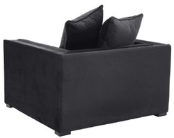 Casa Padrino sillón de lujo con 2 cojines negro 112 x 106 x A. 83 cm - Sillón de salón - Sillón de hotel - Muebles de salón - Muebles de hotel - Muebles de lujo - Interiores de lujo