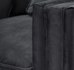 Casa Padrino sillón de lujo con 2 cojines negro 112 x 106 x A. 83 cm - Sillón de salón - Sillón de hotel - Muebles de salón - Muebles de hotel - Muebles de lujo - Interiores de lujo