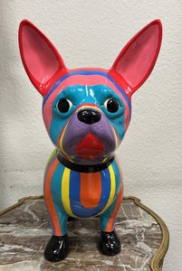 Casa Padrino Luxus Deko Figur Chihuahua Hund Bunt H. 55 cm - Wetterbeständige Deko Skulptur - Wohnzimmer Deko - Garten Deko - Luxus Deko Tierfigur