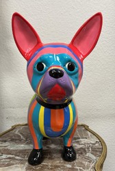 Luxus Deko Figur Skulptur Chihuahua Hund Bunt