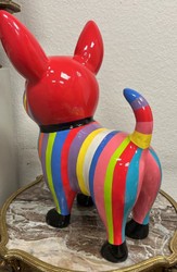 Luxus Deko Figur Skulptur Chihuahua Hund Bunt