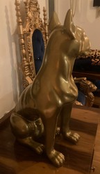Luxus Deko Skulptur Figur Boxer Hund Gold