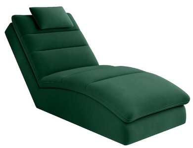 Casa Padrino chaise longue di lusso con cuscino poggiatesta verde 85 x 170 x A. 92 cm - Reclinabile per soggiorno - Recamier - Mobili per soggiorno - Mobili di lusso