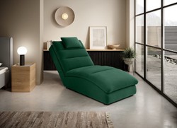 Casa Padrino chaise longue di lusso con cuscino poggiatesta verde 85 x 170 x A. 92 cm - Reclinabile per soggiorno - Recamier - Mobili per soggiorno - Mobili di lusso