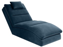 Casa Padrino chaise longue di lusso con cuscino poggiatesta blu 85 x 170 x A. 92 cm - Reclinabile per soggiorno - Recamier - Mobili per soggiorno - Mobili di lusso