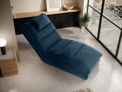 Casa Padrino chaise longue di lusso con cuscino poggiatesta blu 85 x 170 x A. 92 cm - Reclinabile per soggiorno - Recamier - Mobili per soggiorno - Mobili di lusso
