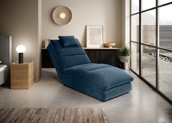 Casa Padrino chaise longue di lusso con cuscino poggiatesta blu 85 x 170 x A. 92 cm - Reclinabile per soggiorno - Recamier - Mobili per soggiorno - Mobili di lusso