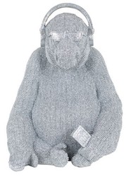 Casa Padrino luxury decorative figure gorilla monkey silver 26 x 24 x H. 35 cm - Synthetic resin decorative sculpture - Living room decoration - Luxury decorative animal figure