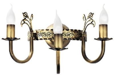 Casa Padrino baroque wall lamp brass with patina 42 x 20 x H. 25 cm - Baroque style metal wall lamp - Baroque lights - Noble & magnificent