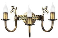 Casa Padrino lampada da parete barocco ottone con patina 42 x 20 x A. 25 cm - Lampada da parete in metallo in stile barocco - Luci barocche - Nobile e magnifico