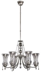 Casa Padrino araña de luces de cristal barroco de lujo plata Ø 60 x A. 65 cm - Magnífica lámpara de araña de salón de estilo barroco - Noble y magnífica