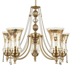 Casa Padrino luxury baroque crystal chandelier brass with patina Ø 60 x H. 60 cm - Magnificent living room chandelier in baroque style - Noble & magnificent