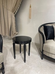 Casa Padrino luxury baroque side table black - Round solid wood table in baroque style - Luxury living room furniture in baroque style - Baroque furniture - Noble & Magnificent