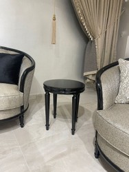Casa Padrino luxury baroque side table black - Round solid wood table in baroque style - Luxury living room furniture in baroque style - Baroque furniture - Noble & Magnificent